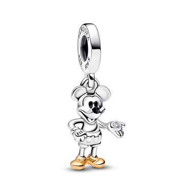 Disney 100th Anniversary Mickey Mouse Lab-grown Diamond Dangle Charm
