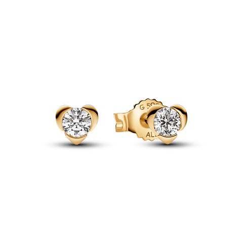 Pandora Talisman 14k Gold Lab-grown Diamond Heart Earrings