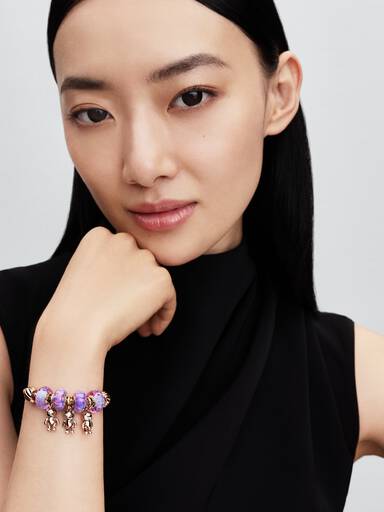 Abstract 14k rose gold-plated clip