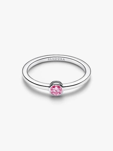 Pandora Era Bezel Sterling Silver Pink Lab-grown Diamond Ring
