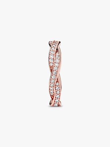 Sparkling Twisted Lines Ring