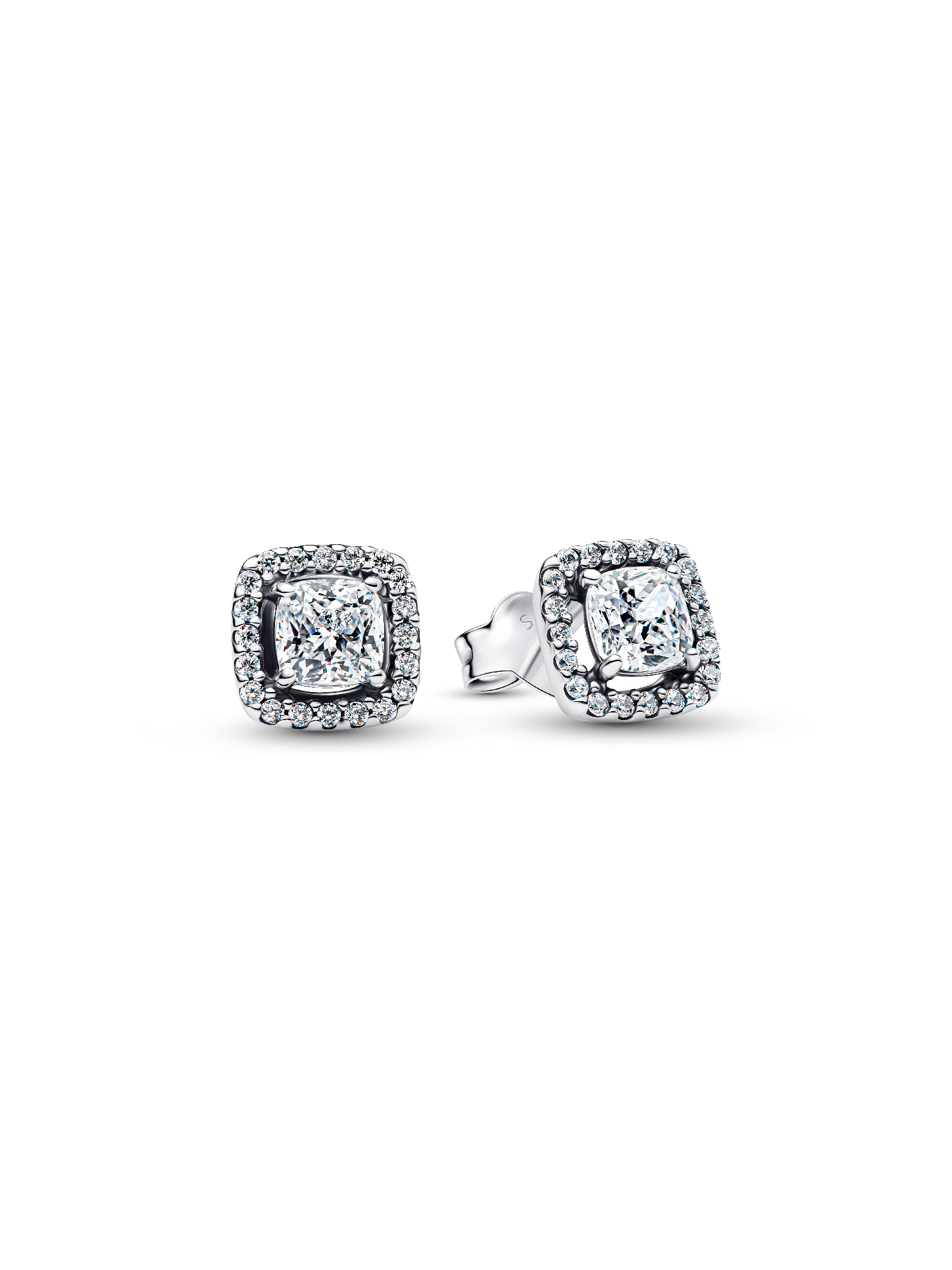 Square Halo Stud Earrings