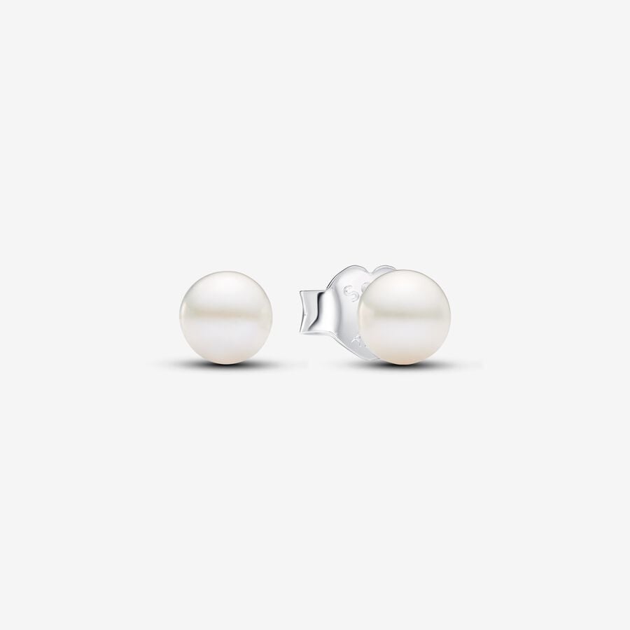 Treated Freshwater Cultured Pearl 4.5mm Stud Earrings image number 0