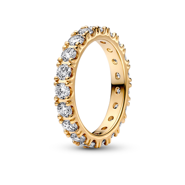 Sparkling Gold Plated Row Eternity Ring