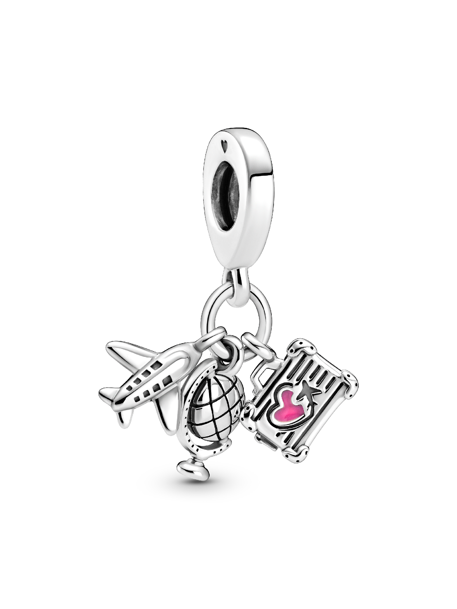Airplane, Globe & Suitcase Dangle Charm