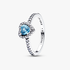 March Crystal Birthstone Elevated Light Blue Heart Ring March Crystal Birthstone Elevated Light Blue Heart Ring