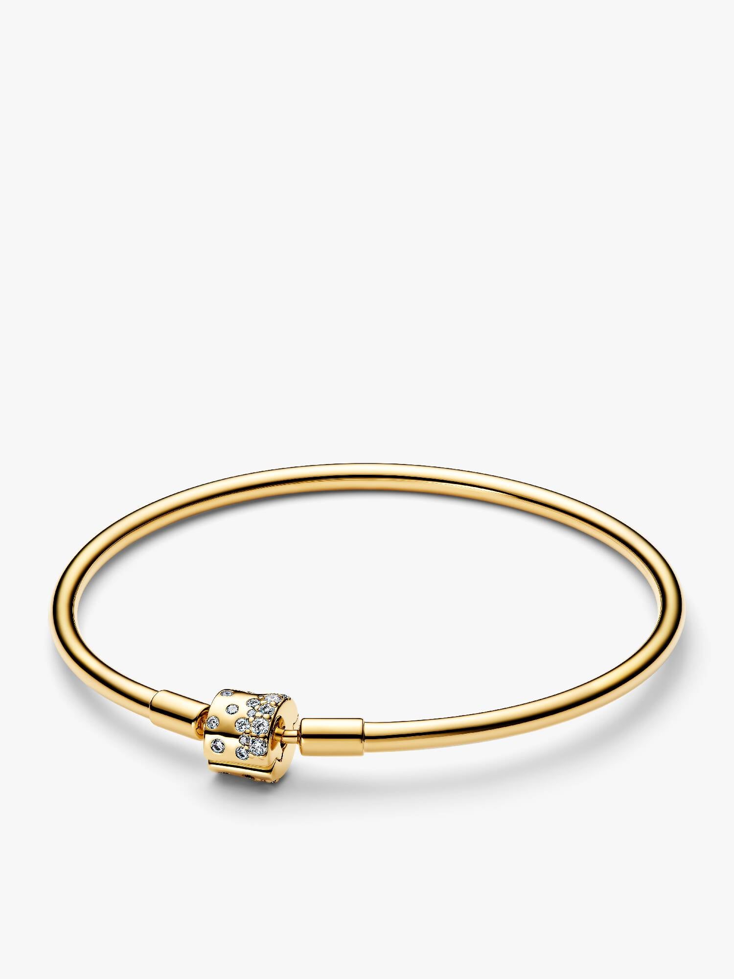 Sparkling Barrel Clasp Bangle