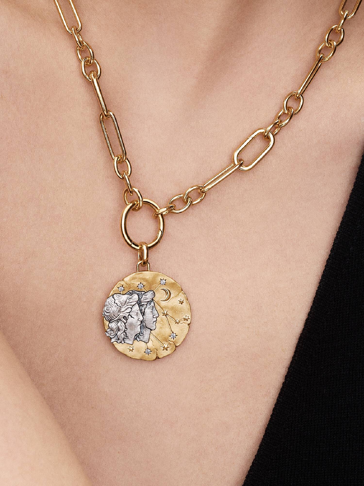 Gemini Zodiac Oversized Talisman Charm