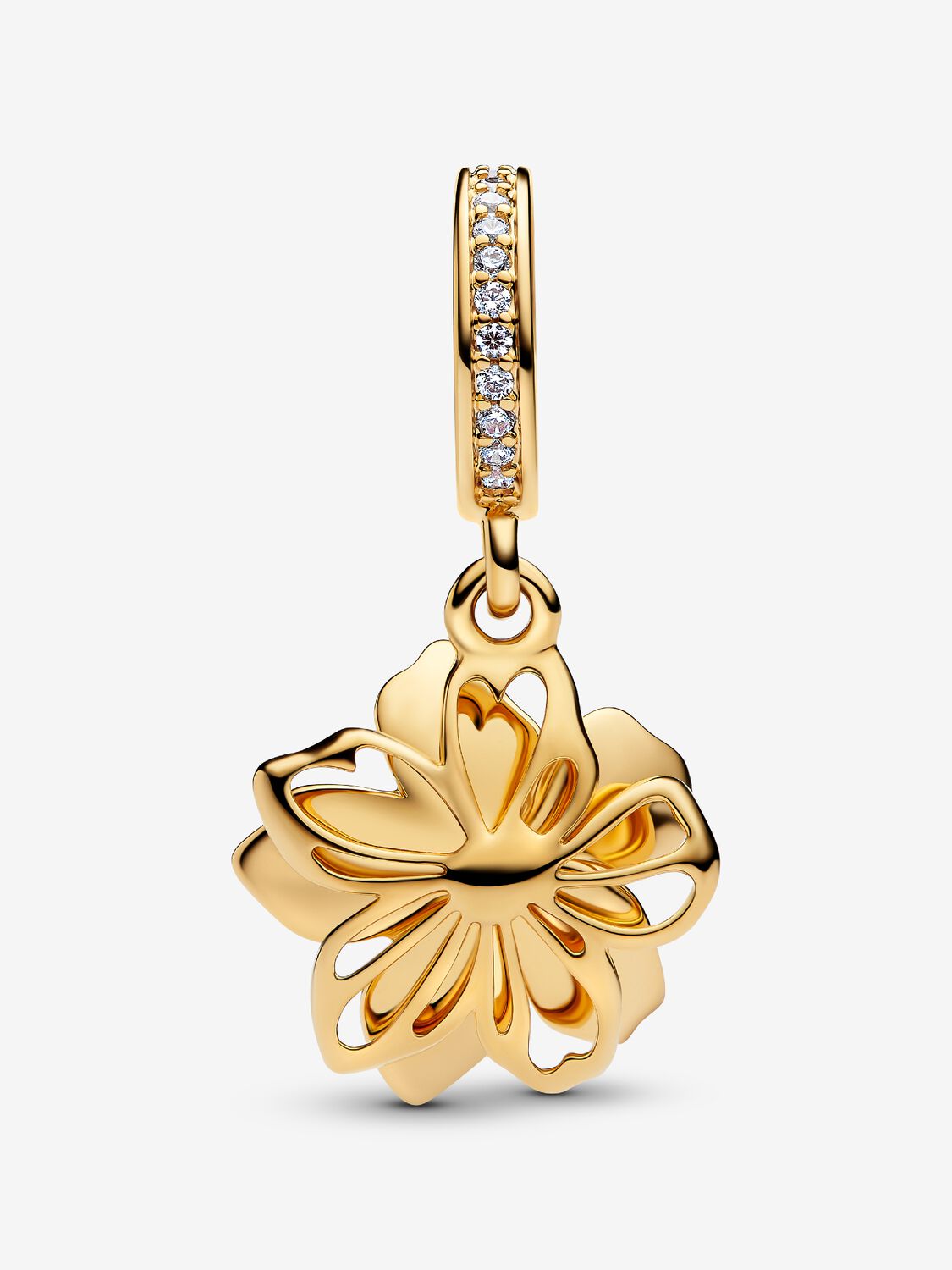 390770c01 Blue Blossom Dangle Charm | Gold plated | Pandora AU