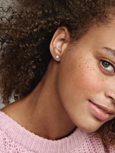 Sparkling Sterling Silver Star Stud Earrings
