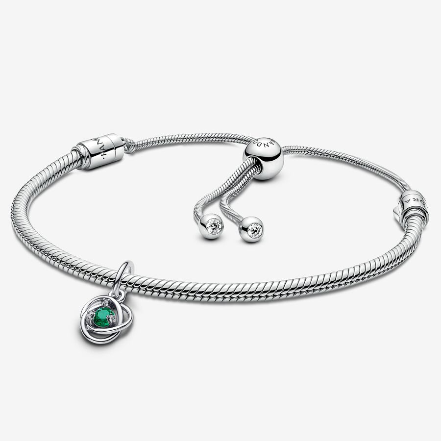 May Crystal Birthstone Dangle Charm and Bracelet Gift Set image number 0