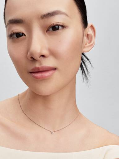 Heart 14k rose gold-plated collier with clear cubic zirconia