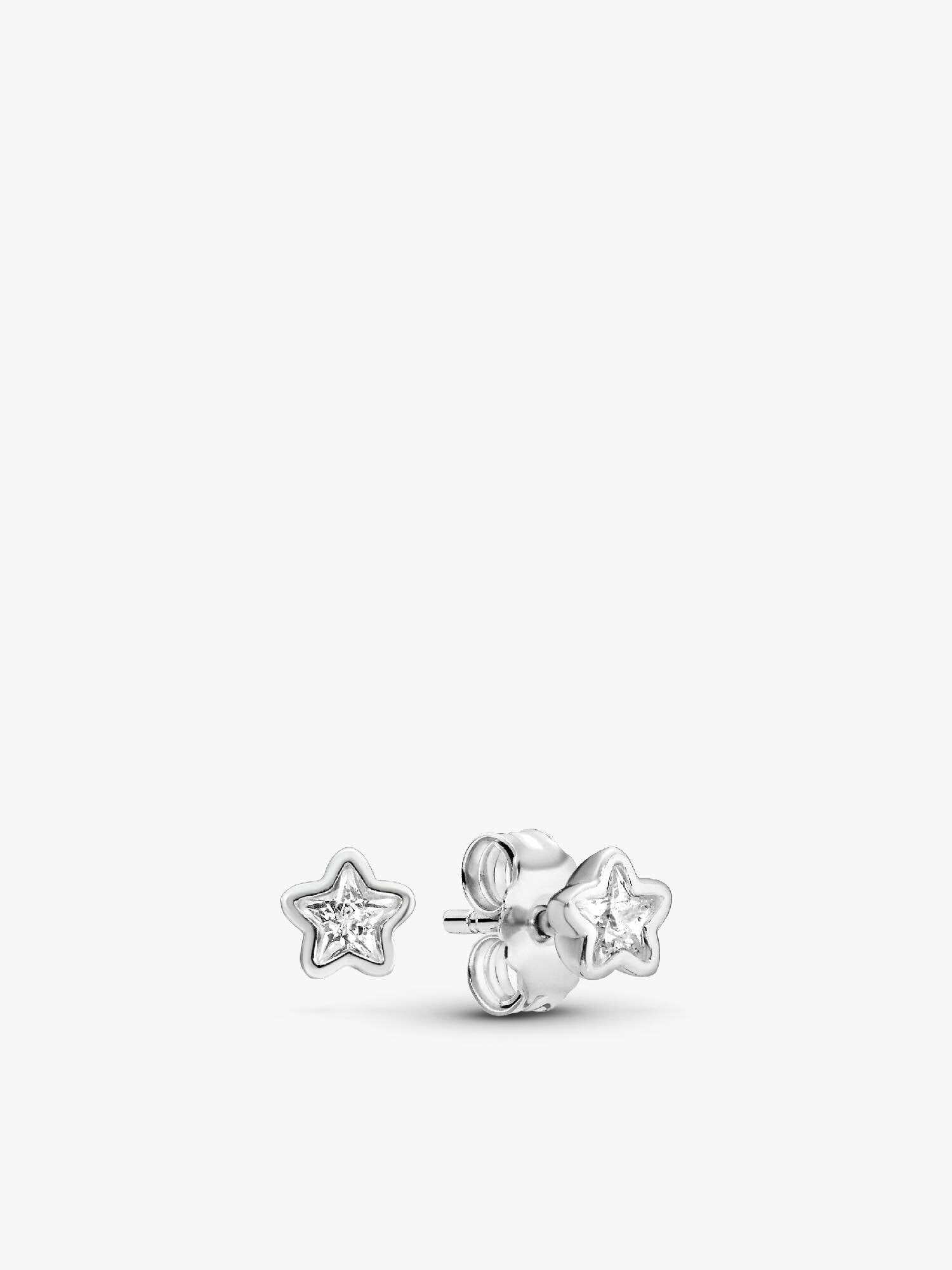 Sparkling Sterling Silver Star Stud Earrings