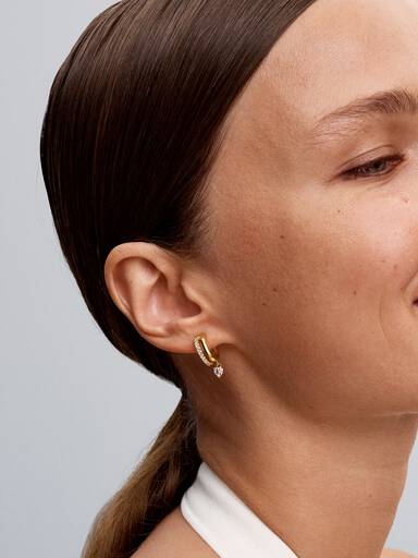 Dangling Heart Hoop Earrings