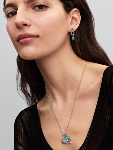 Turquoise-coloured Heart Mini Dangle Charm