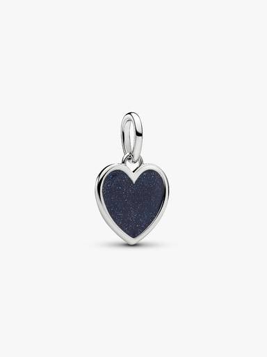 Engravable Blue Heart Dangle Charm
