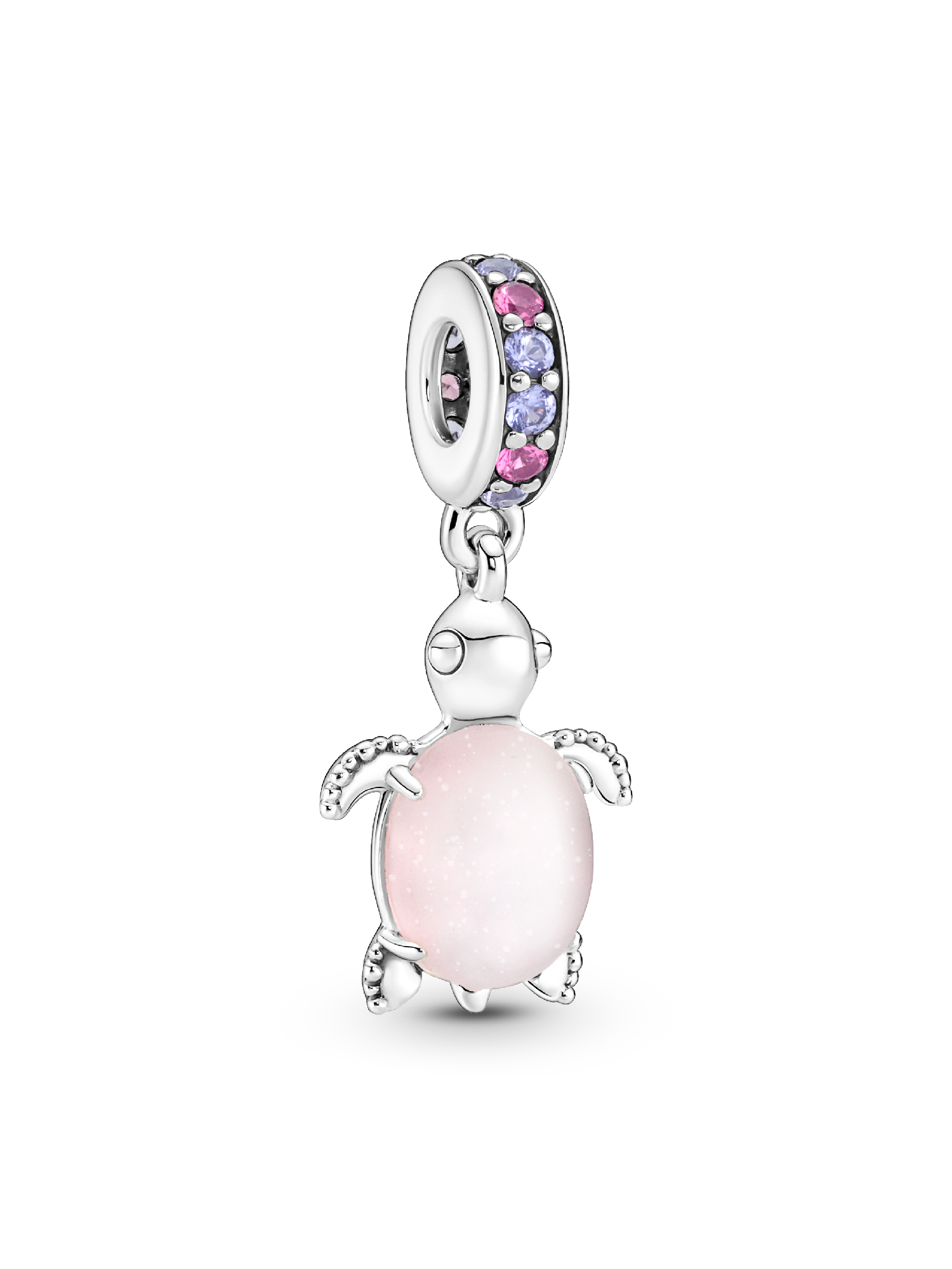 Murano Glass Pink Sea Turtle Dangle Charm