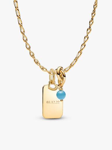 December Crystal Birthstone Engravable Necklace Set