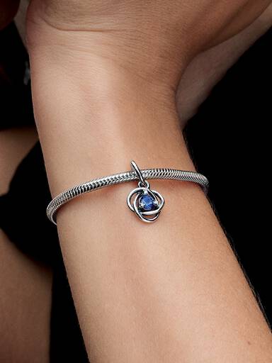 September Crystal Birthstone Eternity Circle Dangle Charm