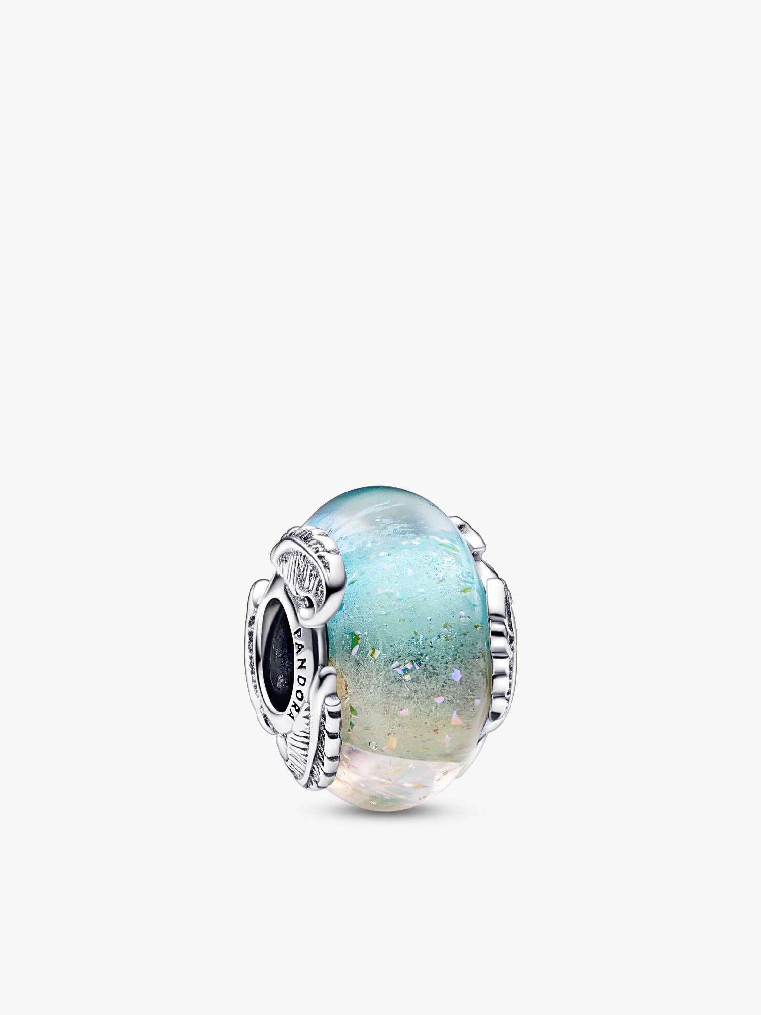 Multicolour Murano Glass & Curved Feather Charm