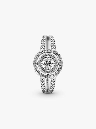 Sparkling Double Halo Ring