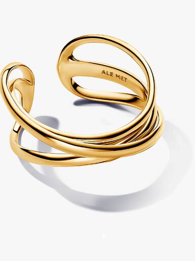 Organically Shaped Triple Band Open Ring