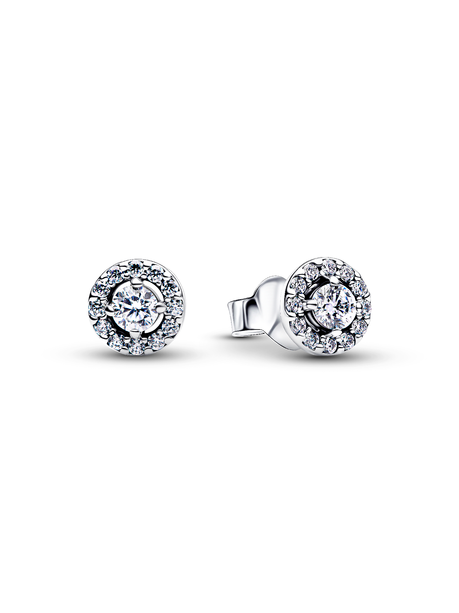 Round Pavé Halo Stud Earrings