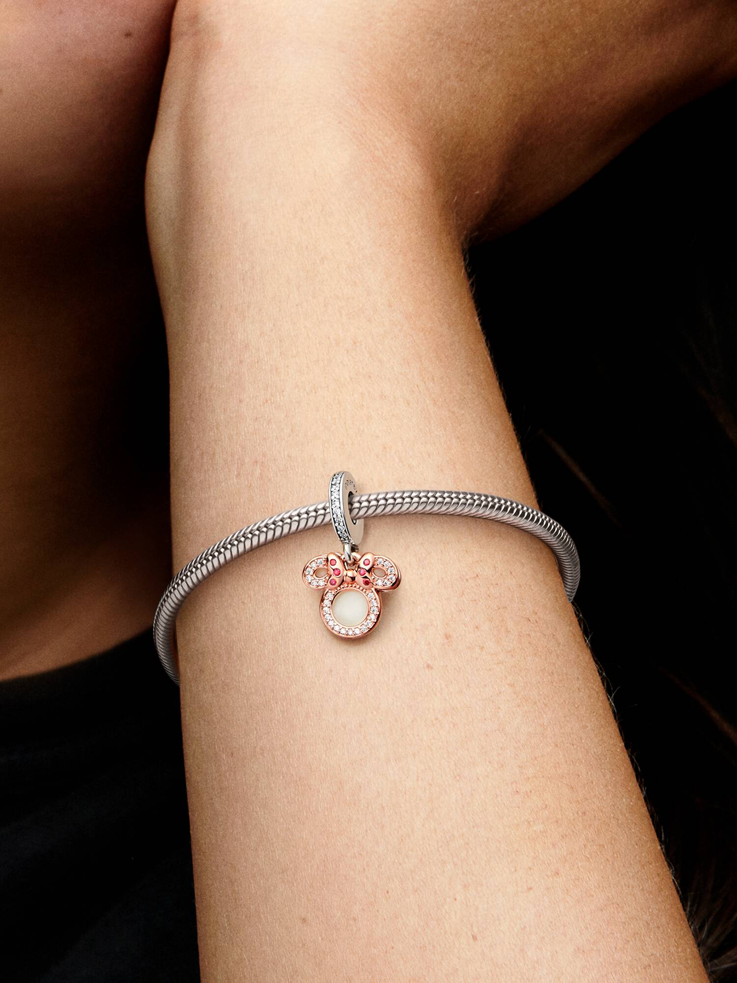 Disney Minnie Mouse Silhouette Double Dangle Charm