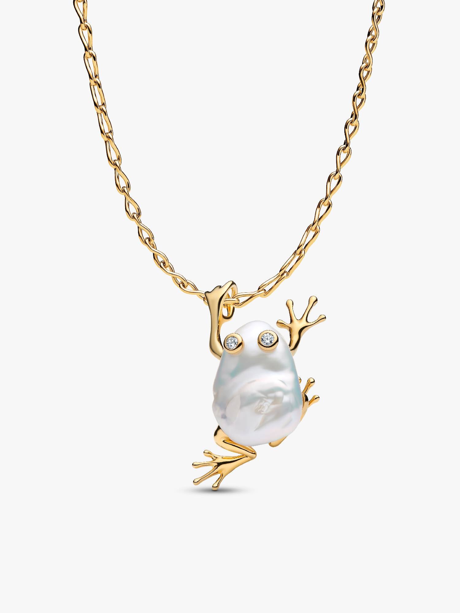 Baroque Pearl Frog Pendant Necklace set