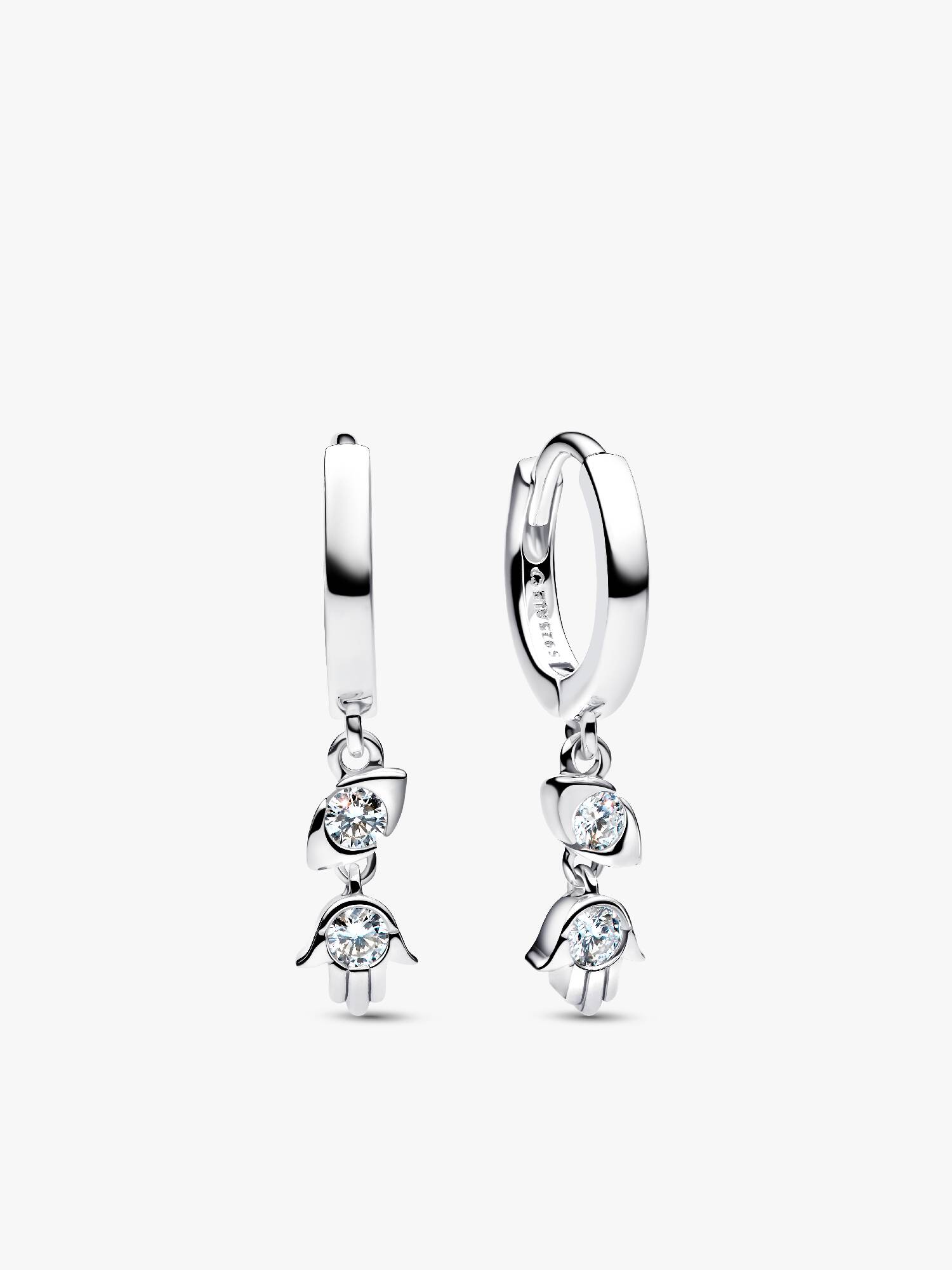 Sterling Silver Lab-Grown Diamond Evil Eye & Hamsa Hand Dangle Earrings