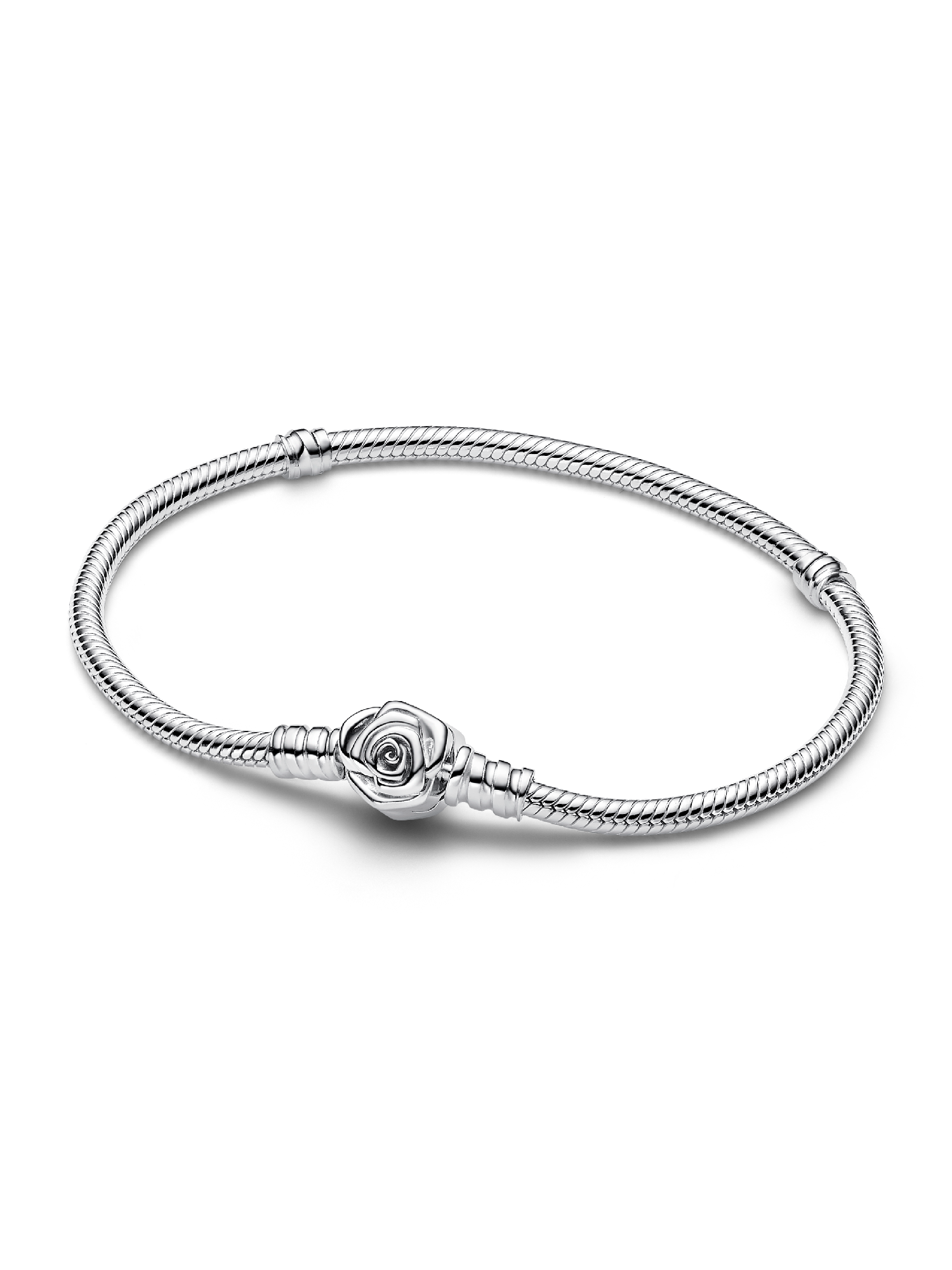 Rose in Bloom Clasp Snake Chain Bracelet