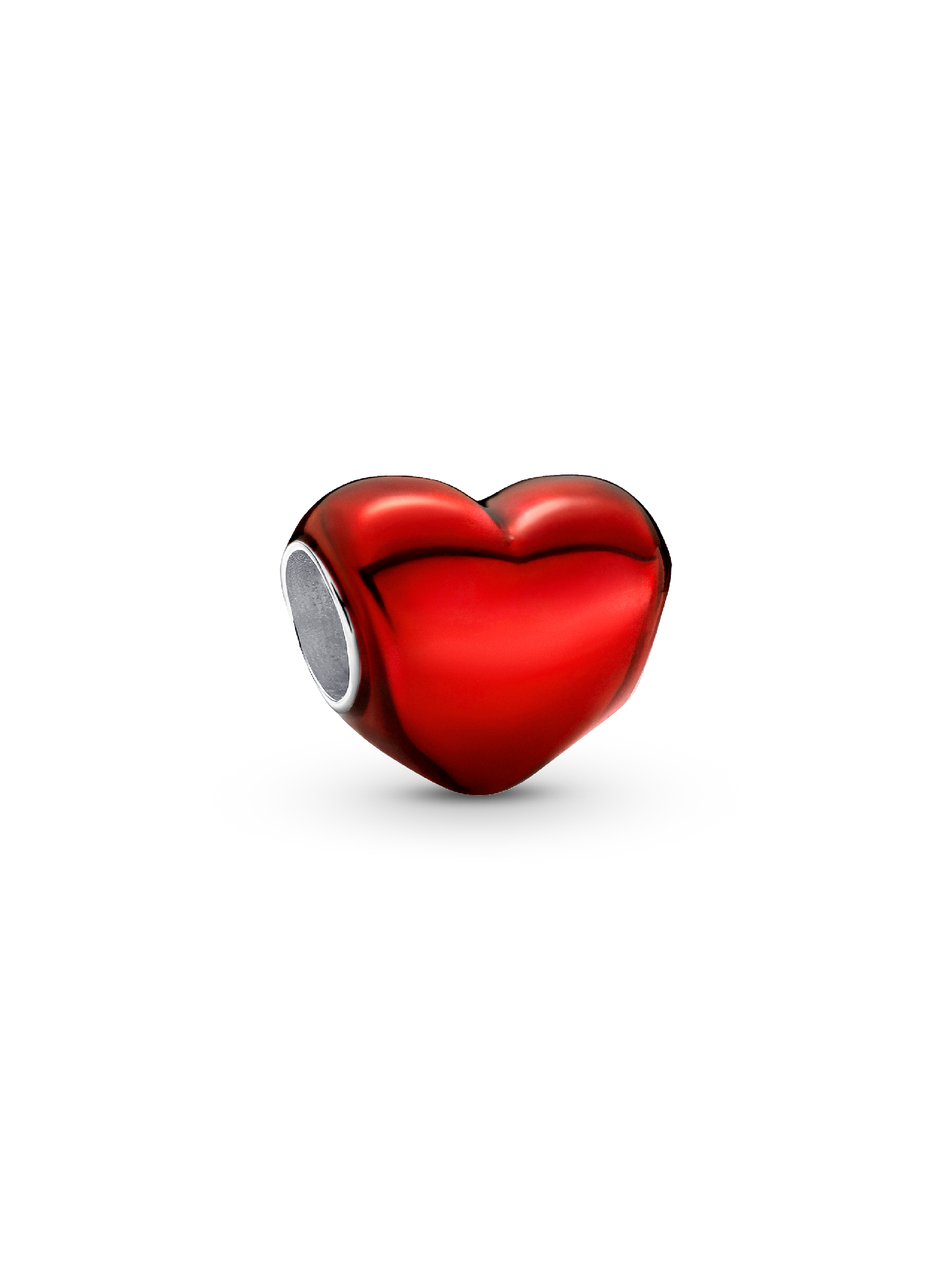 Metallic Red Heart Charm