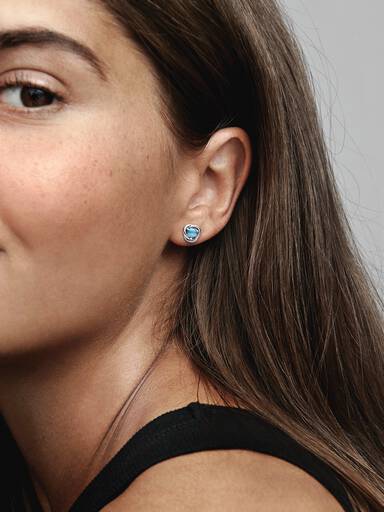 December Crystal Birthstone Eternity Circle Stud Earrings