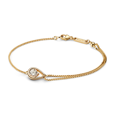 Pandora Infinite 14k Gold Lab-grown Diamond Double Chain Bracelet