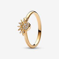 Celestial Sparkling Sun Ring | Gold plated | Pandora AU