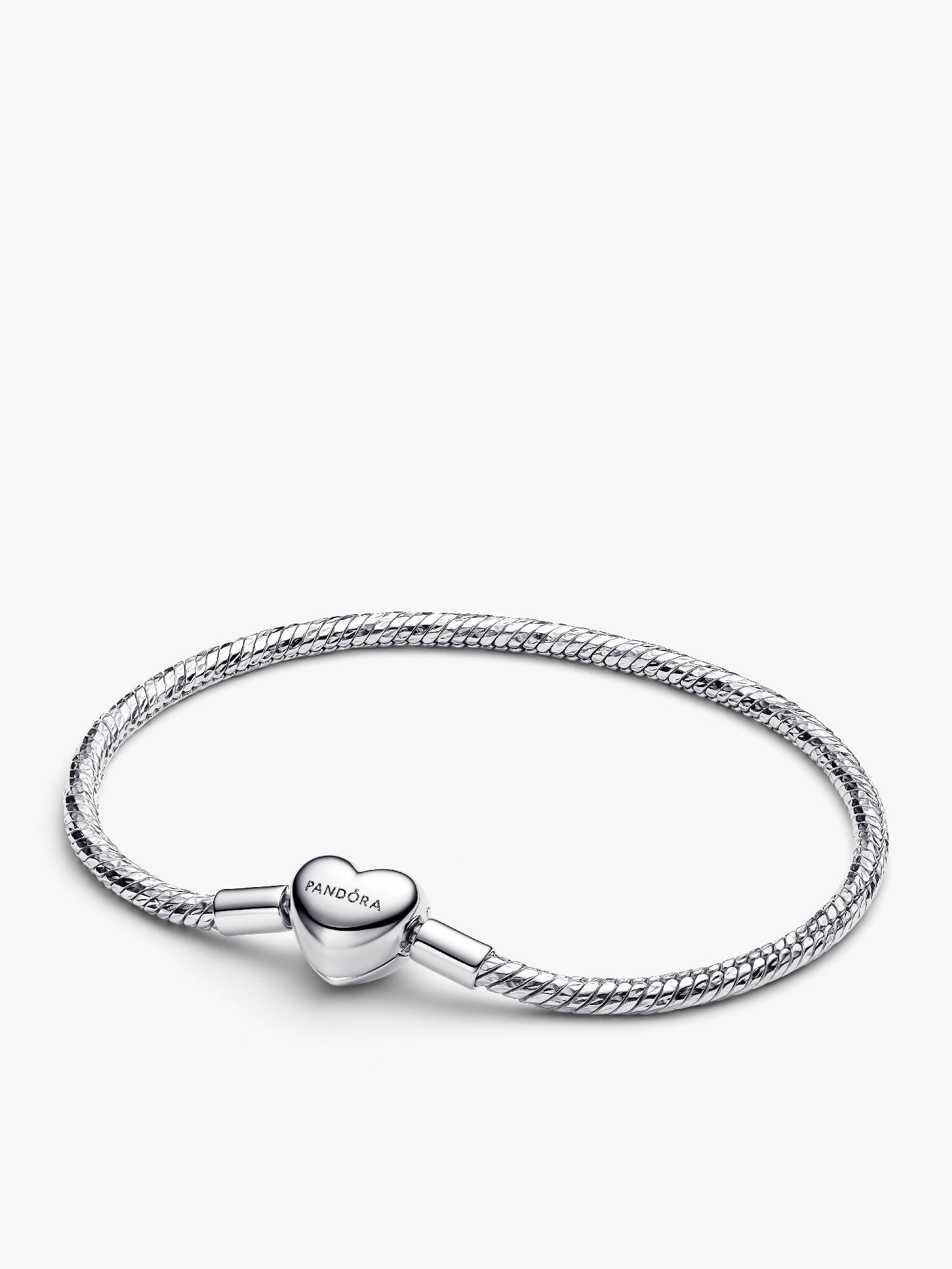 Heart Clasp Faceted Snake Chain Bracelet