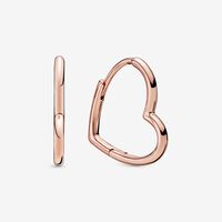 Asymmetrical Heart Hoop Earrings | Rose gold plated | Pandora AU