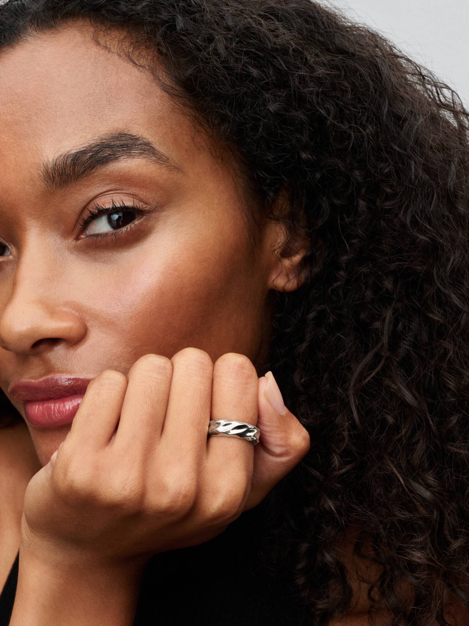 Rippled Wide Band Ring