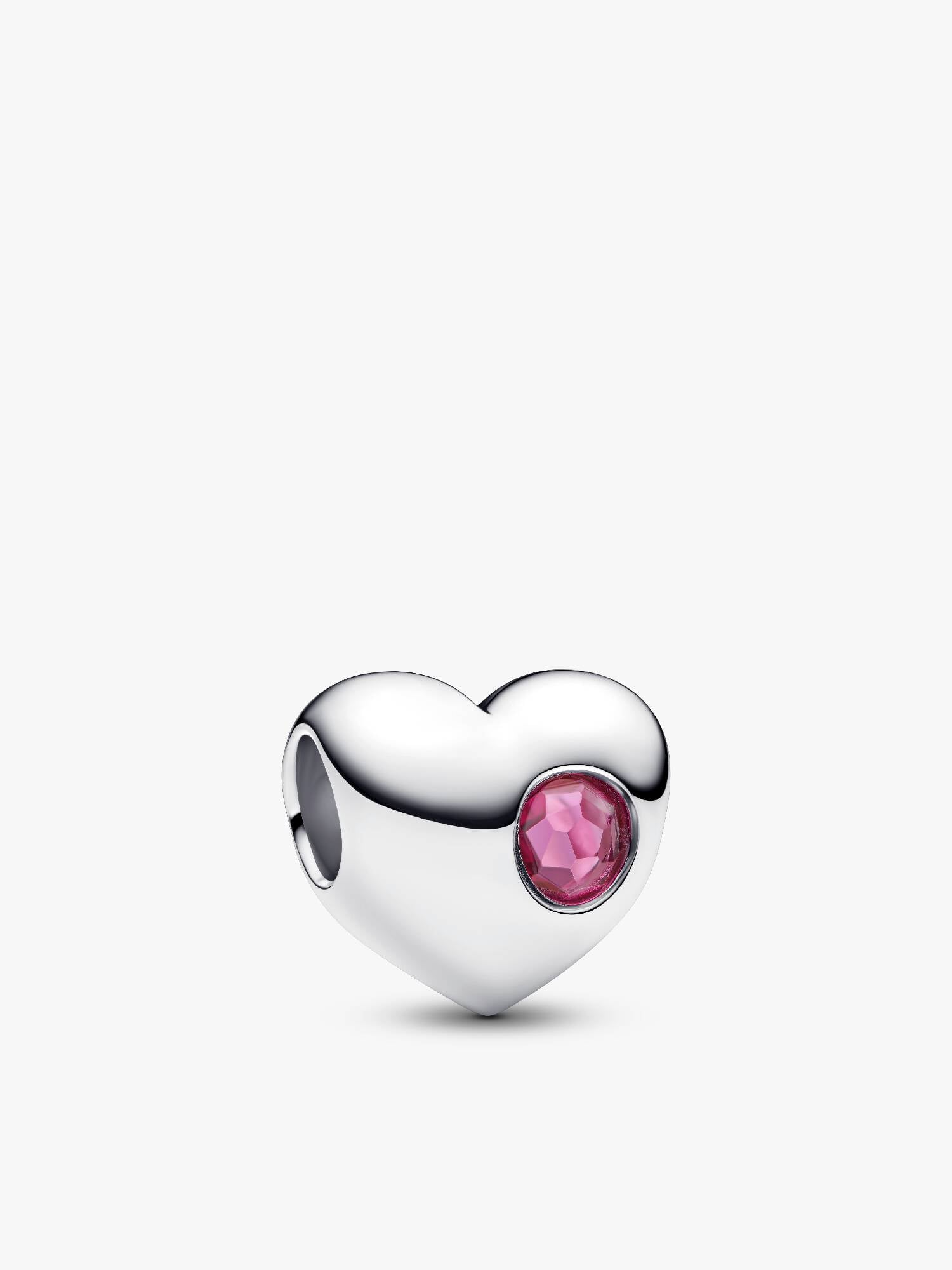 Engravable October Crystal Birthstone Heart Charm