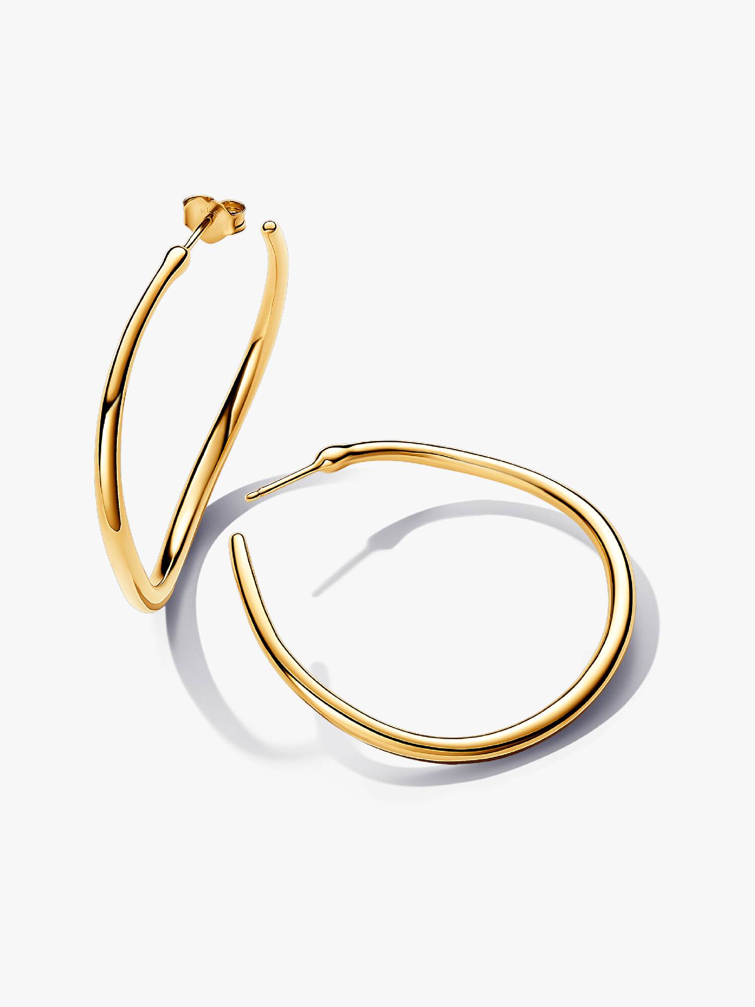 Organically Shaped 42 mm Open Hoop Earrings