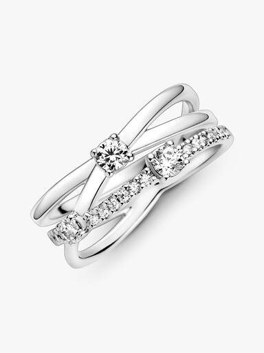 Sparkling Triple Band Ring