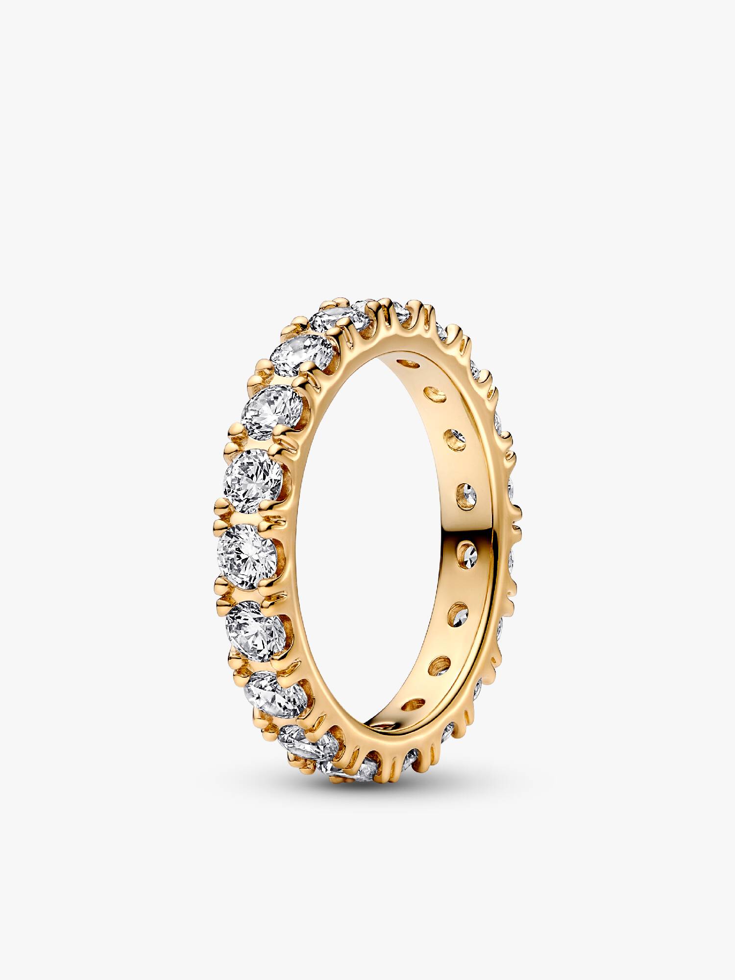 Sparkling Gold Plated Row Eternity Ring