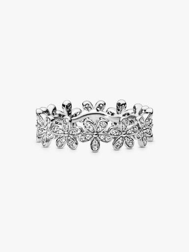 Sterling Silver Daisy Flower Band Ring