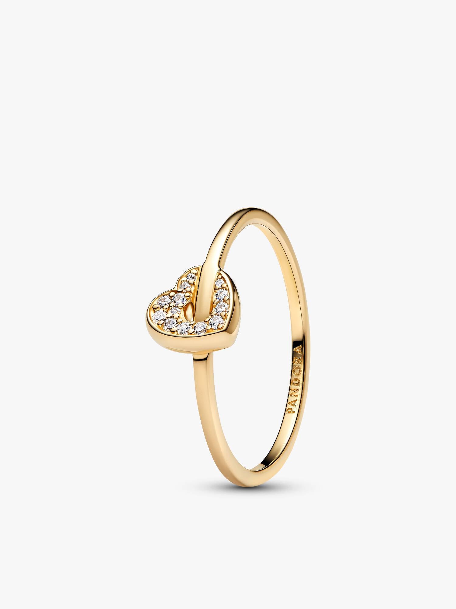 14k Gold Lab-grown Diamond Pavé Heart Ring