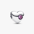 Engravable February Crystal Birthstone Heart Charm Engravable February Crystal Birthstone Heart Charm