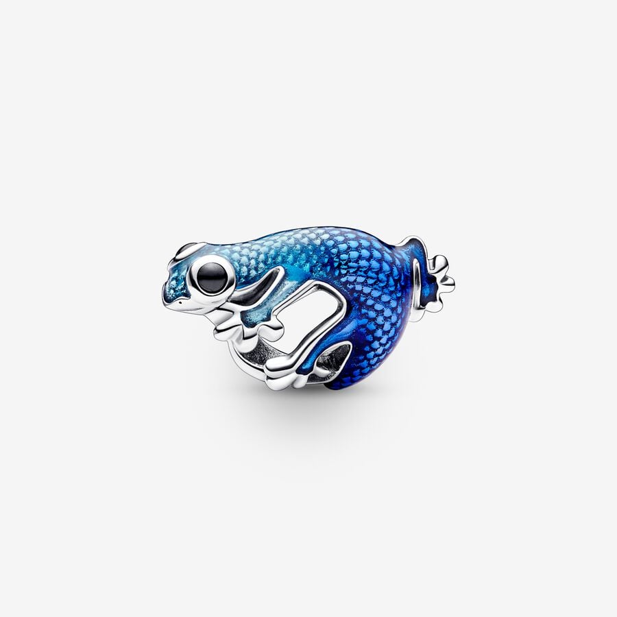 Metallic Blue Gecko Charm image number 0