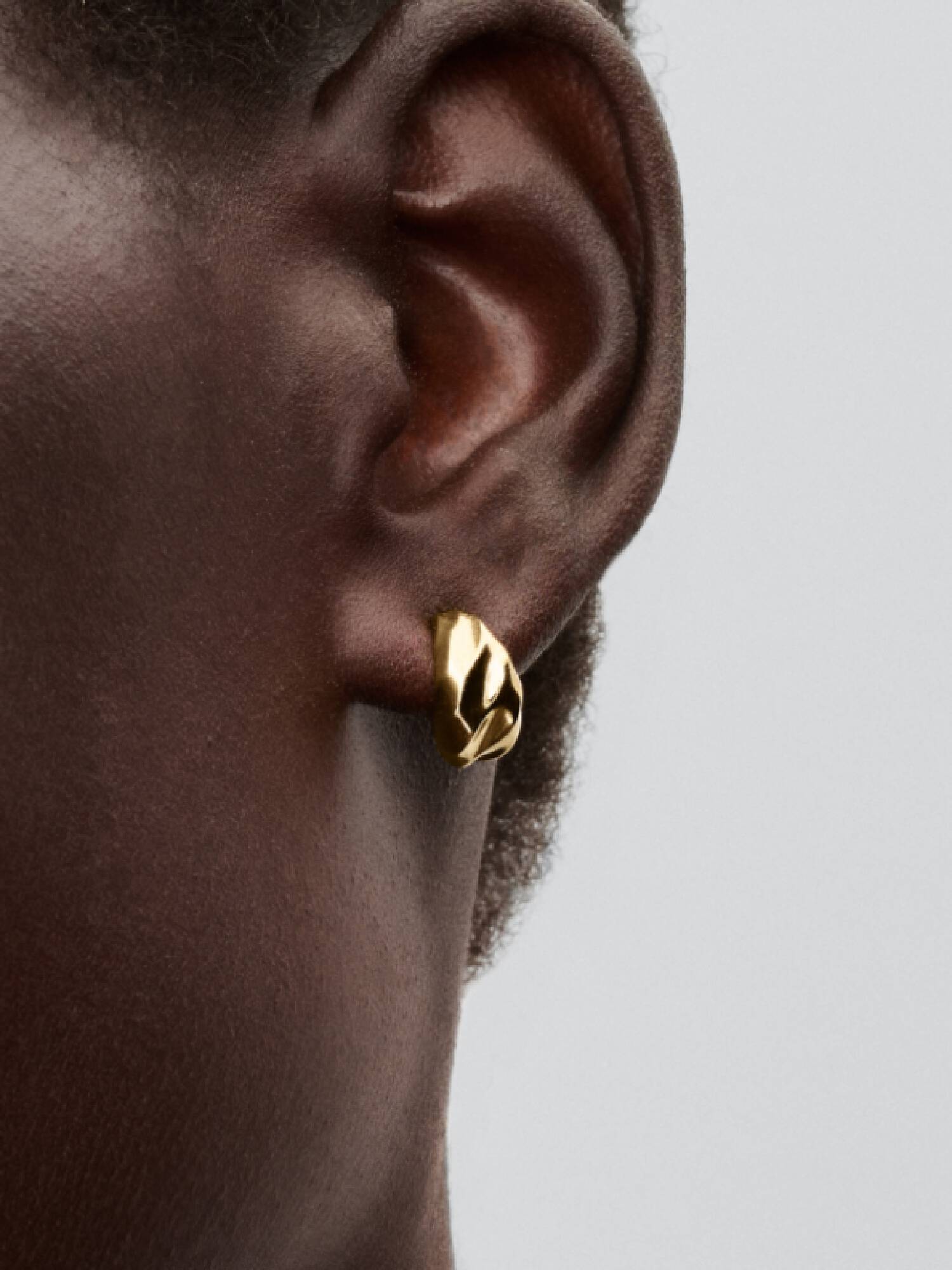 Rippled Open Hoop Earrings