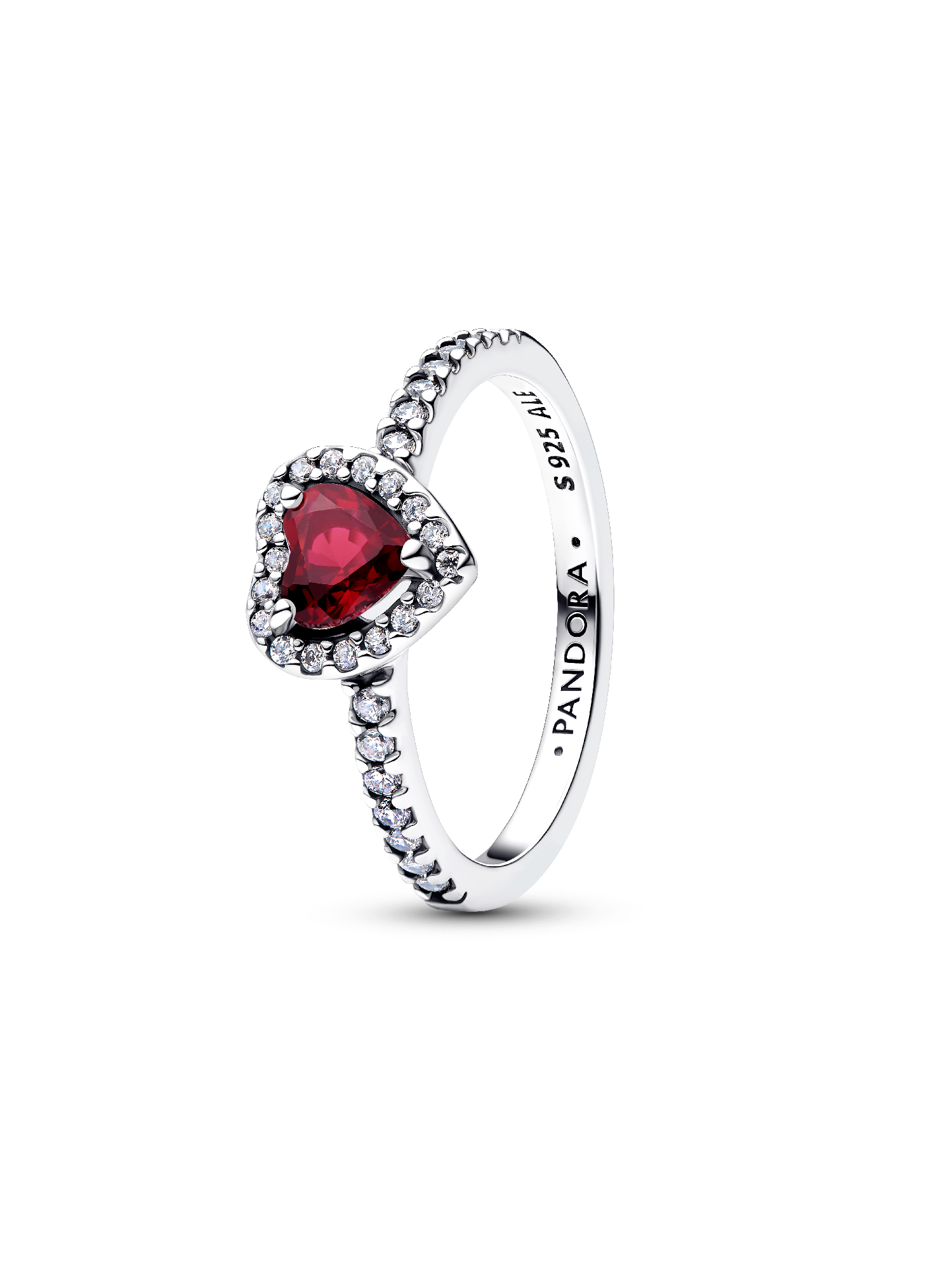 January Crystal Birthstone Elevated Rose Heart Ring