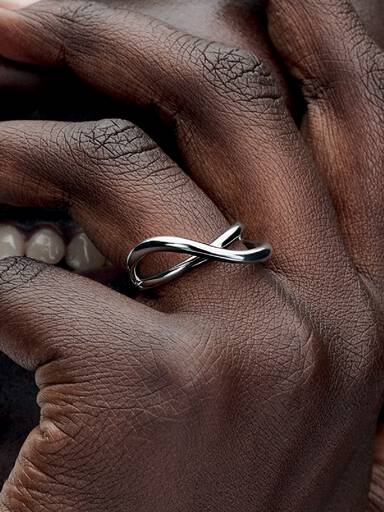 Organically Shaped Infinity Ring