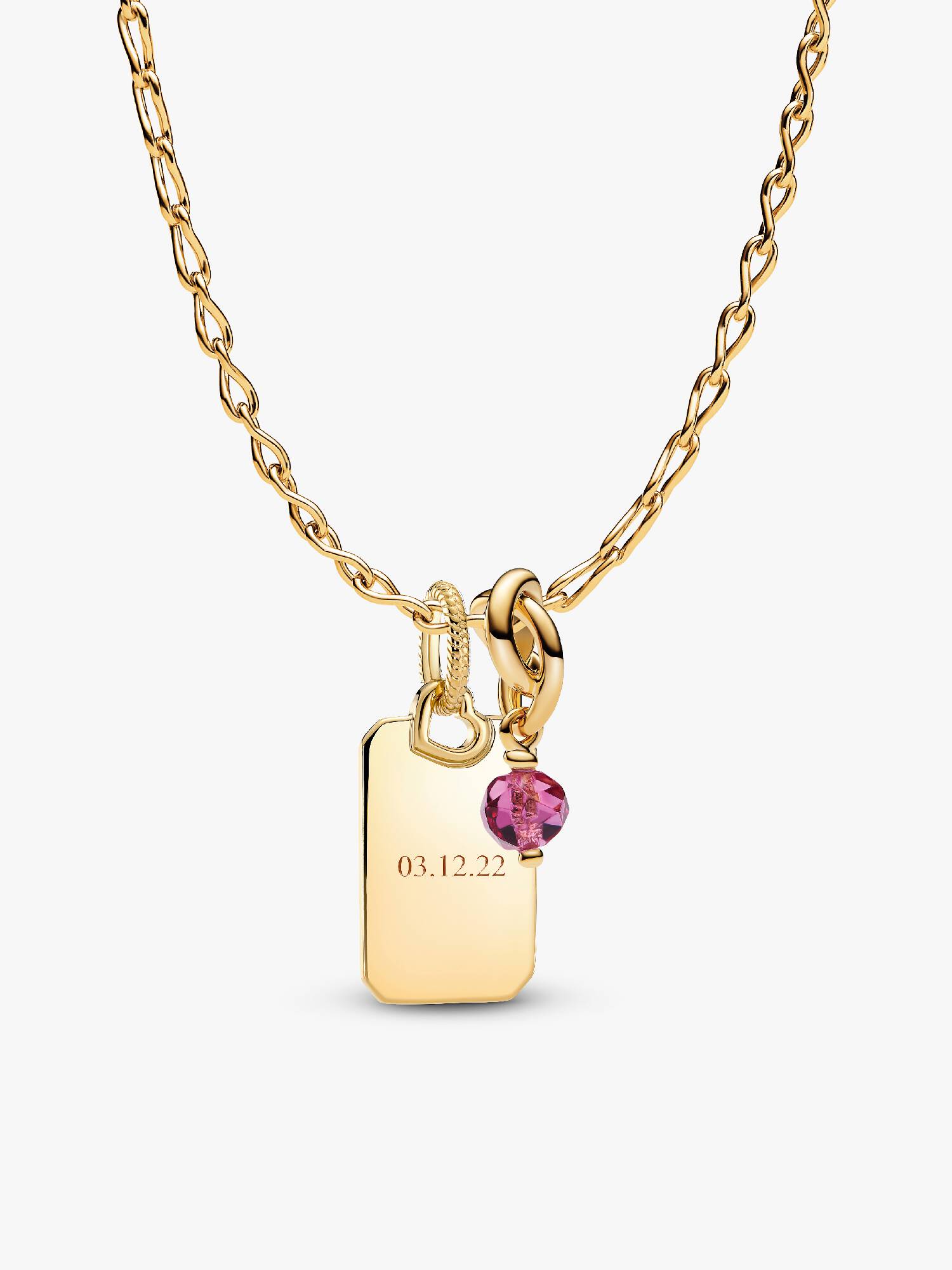 October Crystal Birthstone Engravable Necklace Set